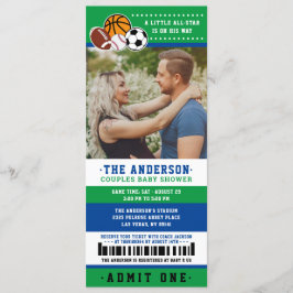 Invitación Green All Star Sport Ticket Parejas de ducha Fotog