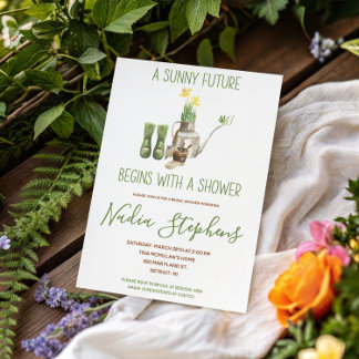 Invitación Green and Brown Spring Gardening Bridal Shower