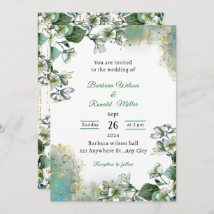 Invitación Green and Gold Luxury