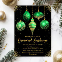 Green and Gold Ornament Exchange Party