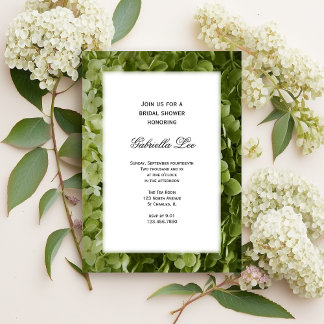 Invitación Green Annabelle Hydrangea Flor Ducha de novias