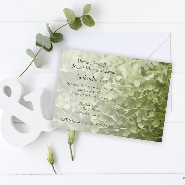 Invitación Green Annabelle Hydrangea Floral Bridal Shower (Subido por el creador)