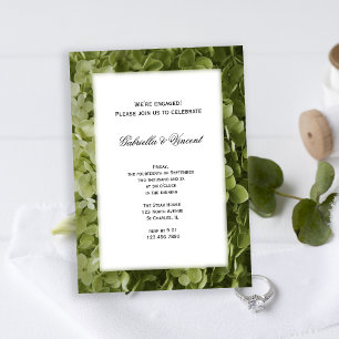 Invitación Green Annabelle Hydrangea Flower Engagement Party