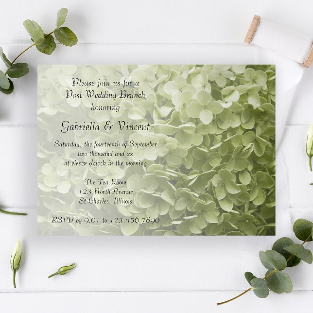 Invitación Green Annabelle Hydrangea Post Boda Brunch (Subido por el creador)