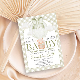 Invitación Green Bear Bearly Wait Baby Shower