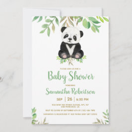 Invitación Green Bear Greenery Gold Neutral Baby Shower Photo