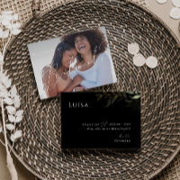 Green Black Gold Faded Photo Bridesmaid Card