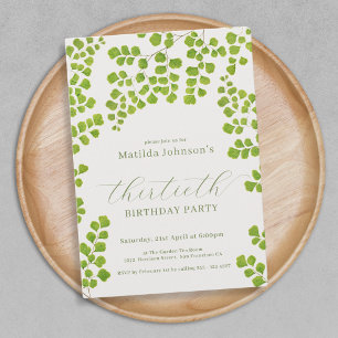 Invitación Green Botanical 30th Birthday