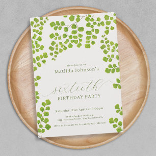 Invitación Green Botanical 60th Birthday