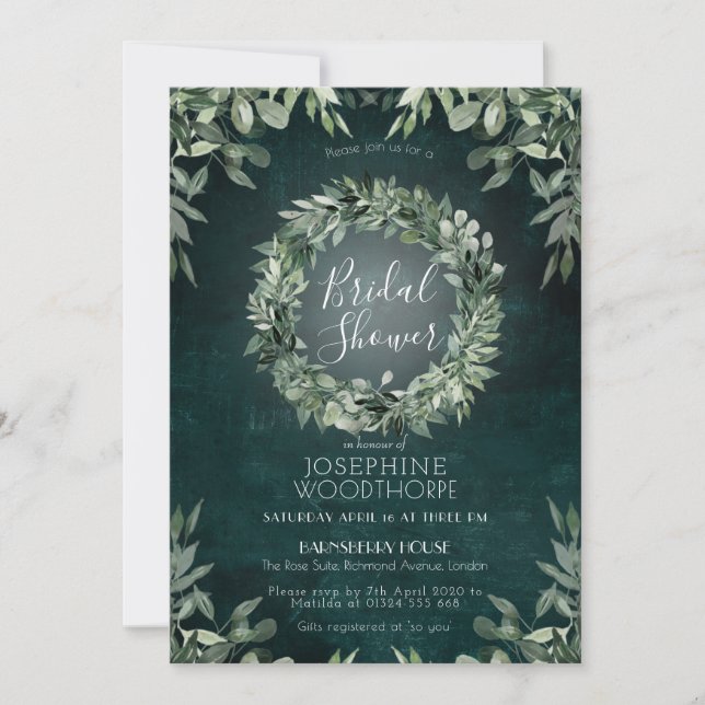 Invitación Green Bouquet Boda Suite (Anverso)