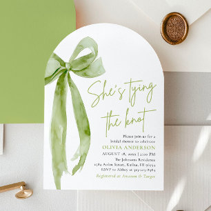 Invitación Green Bow está atando la ducha de novia del Arco d