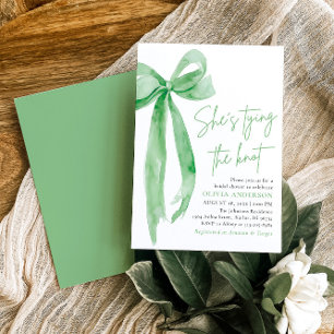 Invitación Green Bow que está atando la ducha nupcial