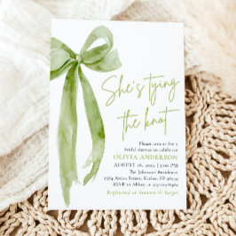 Invitación Green Bow que está atando la ducha nupcial