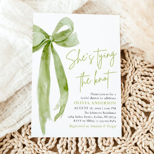 Invitación Green Bow que está atando la ducha nupcial