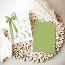 Invitación Green Bow que está atando la ducha nupcial