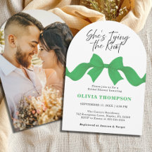 Green Bow She's Tying the Knot Photo Bridal Shower