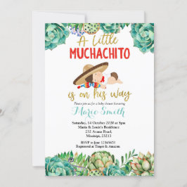 Invitación Green Cactus Fiesta Baby Muchacho Baby Shower