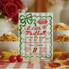 Invitación Green Coquette A little Meatball is on the way