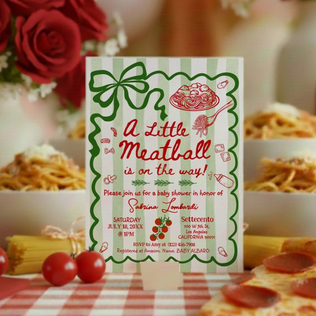 Invitación Green Coquette A little Meatball is on the way (Subido por el creador)