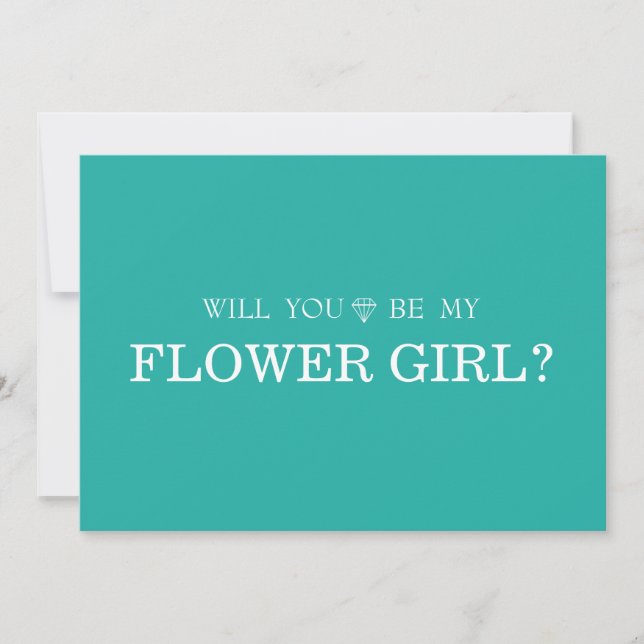 Invitación Green Cute Serás Mi Chica De Flores (Anverso)