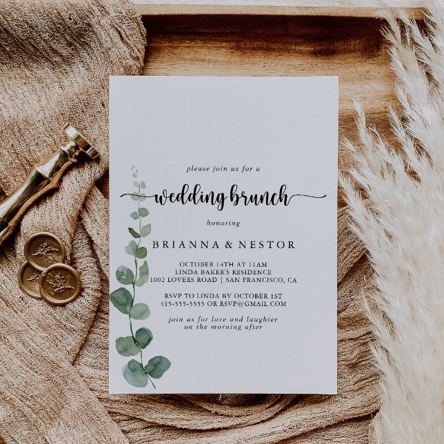 Invitación Green Delight Eucalyptus Boda Brunch (Subido por el creador)
