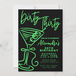 Invitación Green Dirty 30 cumpleaños