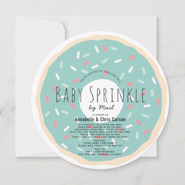 Invitación Green Donut Baby Sprinkle Shower by Mail Circle (Anverso)