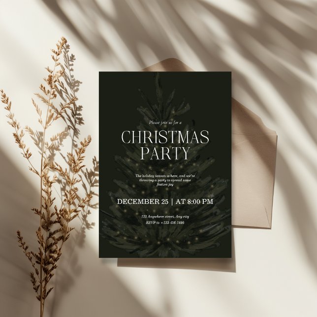 Invitación Green Elegant Christmas Holiday Party (Subido por el creador)