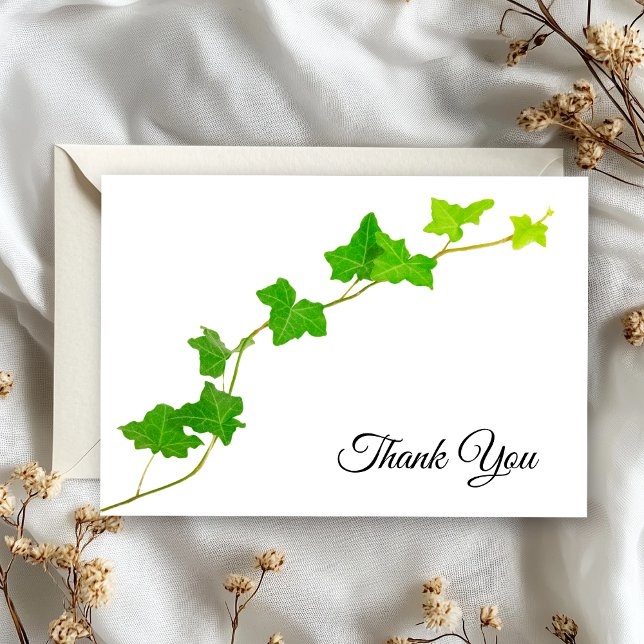 Invitación Green English Ivy Vine Gracias (Subido por el creador)