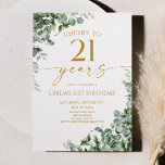 Invitación Green Eucalyptus Gold 21st Birthday Party<br><div class="desc">This is a Green Eucalyptus Gold 21st Birthday Party Invitation!</div>