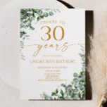 Invitación Green Eucalyptus Gold 30th Birthday Party<br><div class="desc">This is a Green Eucalyptus Gold 30th Birthday Party Invitation!</div>