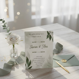 Invitación Green Feminine Floral Watercolor Wedding Invitatio