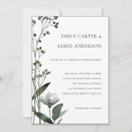 Invitación Green Floral Botanical Wedding