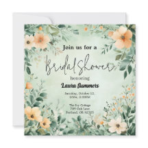 Green floral elegant bridal shower