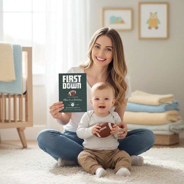 Invitación Green Football First Birthday Invite (Subido por el creador)