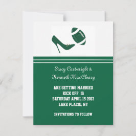 Invitación Green Football Save The Date Announcement 