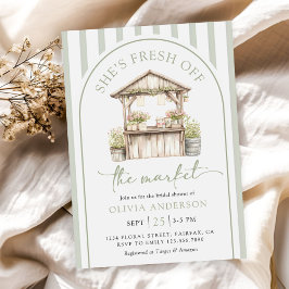 Invitación Green Fresh Off The Market Bridal Shower