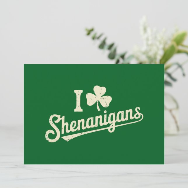 Invitación Green Funny Irish Patty's Shamrock Saint Patricks (Anverso de pie)