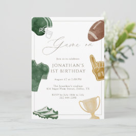 Invitación Green Game On Football Birthday