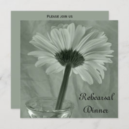 Invitación Green Gerber Daisy Boda Ensayo Cena