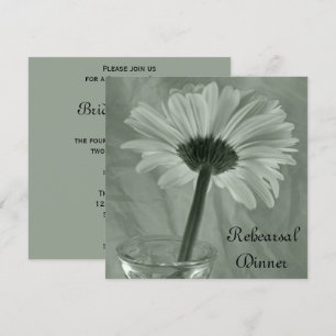 Invitación Green Gerber Daisy Boda Ensayo Cena