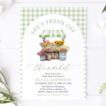 Green Gingham Fresh Off The Market Bridal Shower