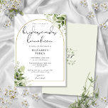 Invitación Green Gold Arch Bridesmaids Luncheon<br><div class="desc">Esta elegante vegetación botánica deja la invitación a almorzar de la dama de honor en arco de oro puede ser personalizada con su información en tipografía de moda con sus iniciales de monograma al revés. Diseñado por Thisisnotme©</div>