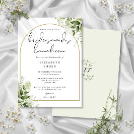 Invitación Green Gold Arch Bridesmaids Luncheon