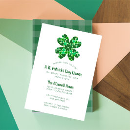 Invitación Green Hearts Shamrock St Patricks Day Fiesta