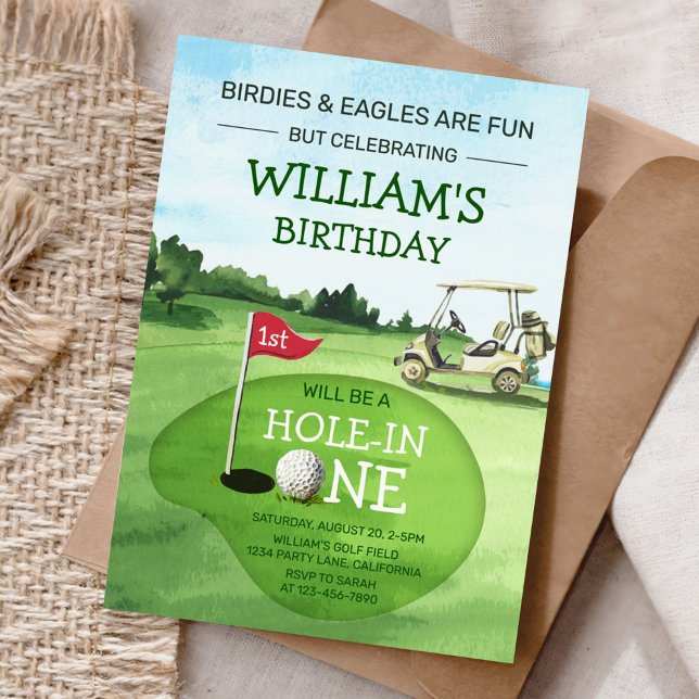 Invitación Green Hole-In-One Golf 1er cumpleaños Par-tee (Subido por el creador)