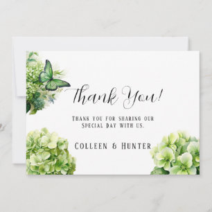Invitación Green Hydrangea Ensayos Cena Gracias Cartas
