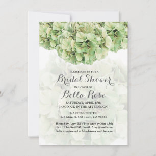 Invitación Green Hydrangea Floral Spring Bridal Shower Card