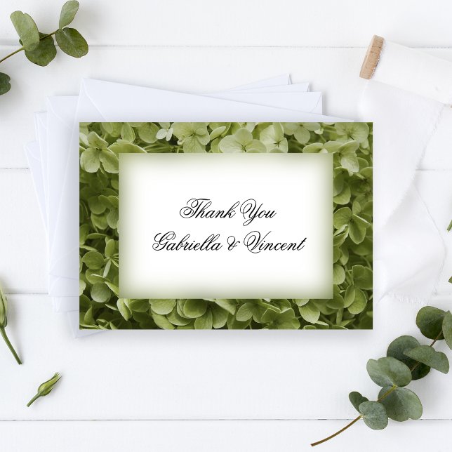 Invitación Green Hydrangea Flower Boda Gracias Notas (Subido por el creador)
