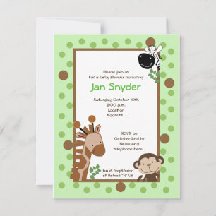 Invitación Green Jungle Adventure Safari Baby ducha invitati